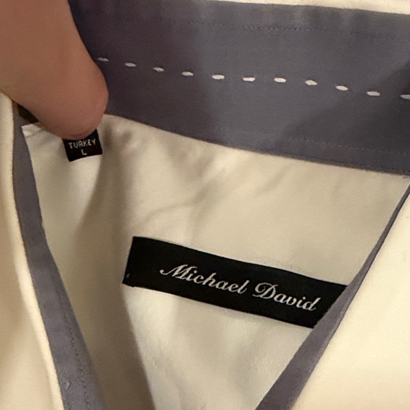 Men's White Long Sleeve Button Up Dress Shirt Size Large - Picture 2 of 6